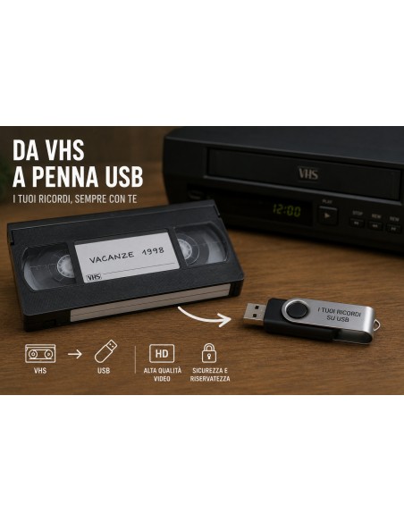 Copia Di VHS, VHS-C, Video8, Hi8 e Mini DV su chiavetta USB
